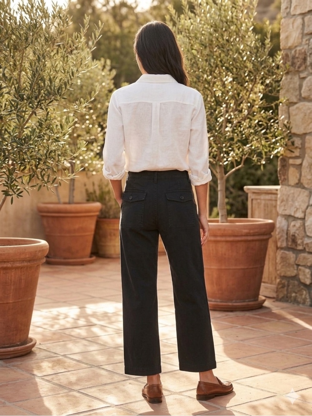 Jenni Kayne Black Ranger Trouser Pants Size 2 High Rise Cotton Blend $325 - Picture 8 of 12